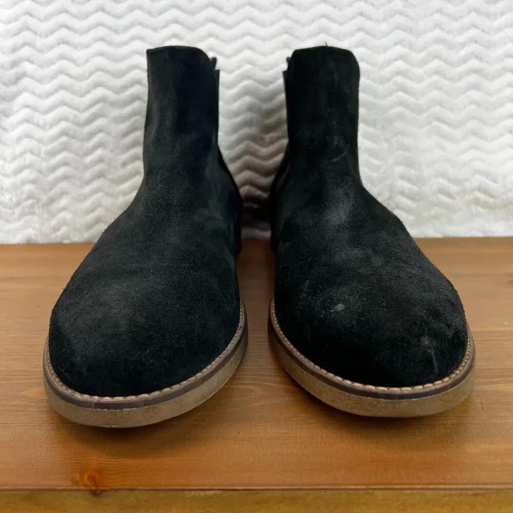 Zara Man Mens Suede Boots Chukka Ankle Pull On Black Casual Comfort 45 EU 12 US